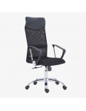 Sillon de despacho giratorio transpirable negro