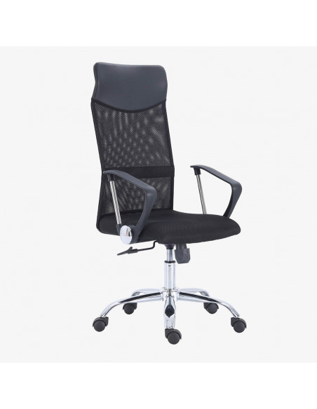 Sillon de despacho giratorio transpirable negro
