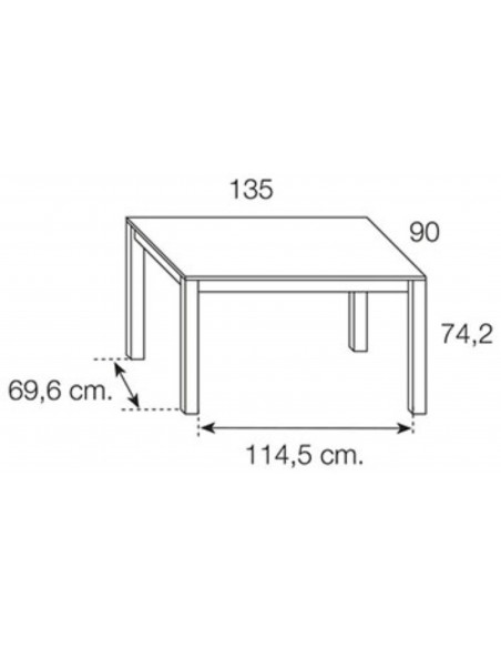 Mesa comedor rectangular extensible DANIELA