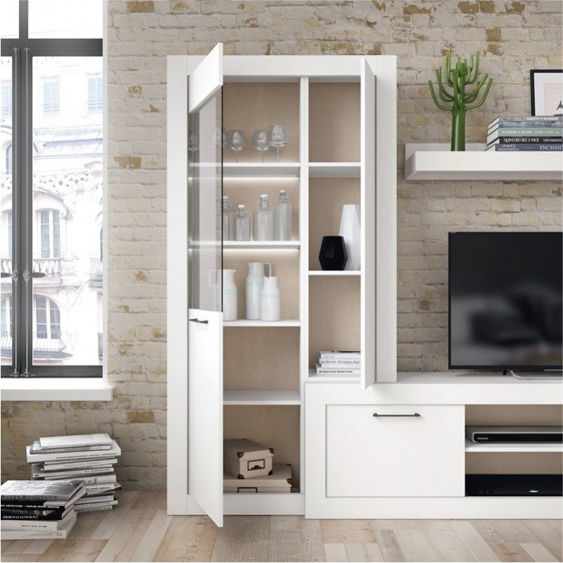 Modulo con vitrina y puerta de cristal MILANO
