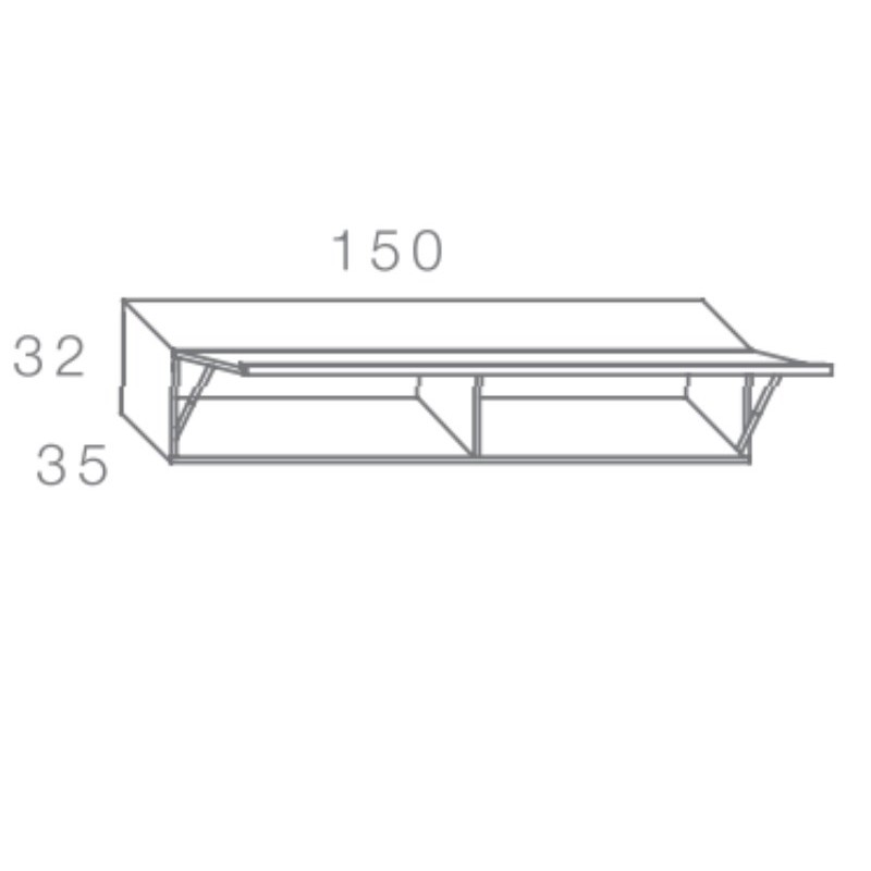 Alto para colgar puerta cristal 150x32 DANIELA