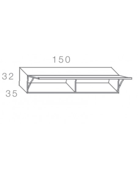Alto para colgar puerta cristal 150x32 DANIELA