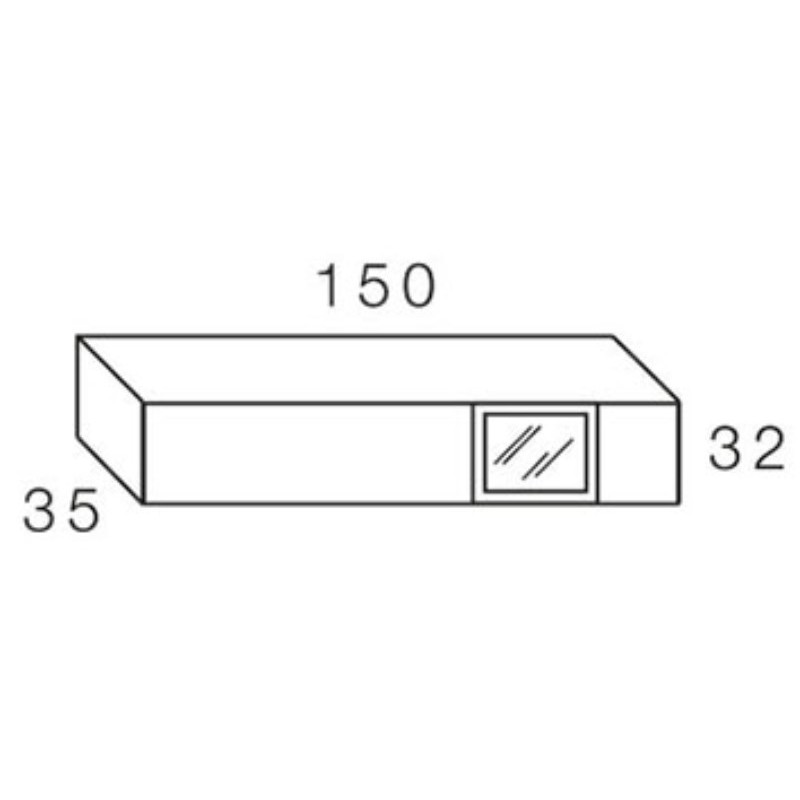 Alto para colgar puerta cristal 150x32 DANIELA