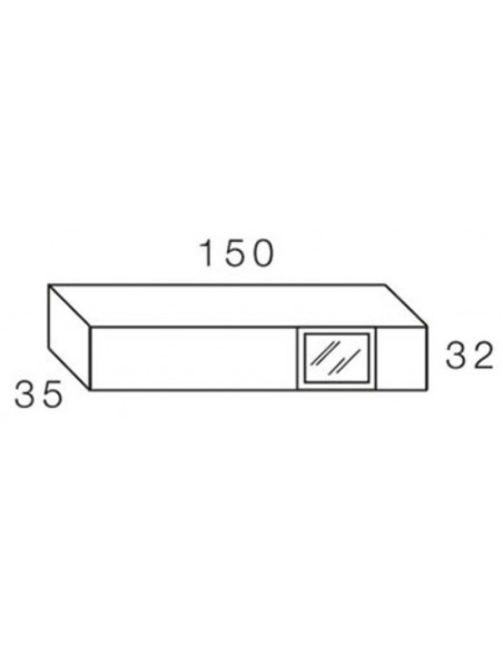 Alto para colgar puerta cristal 150x32 DANIELA