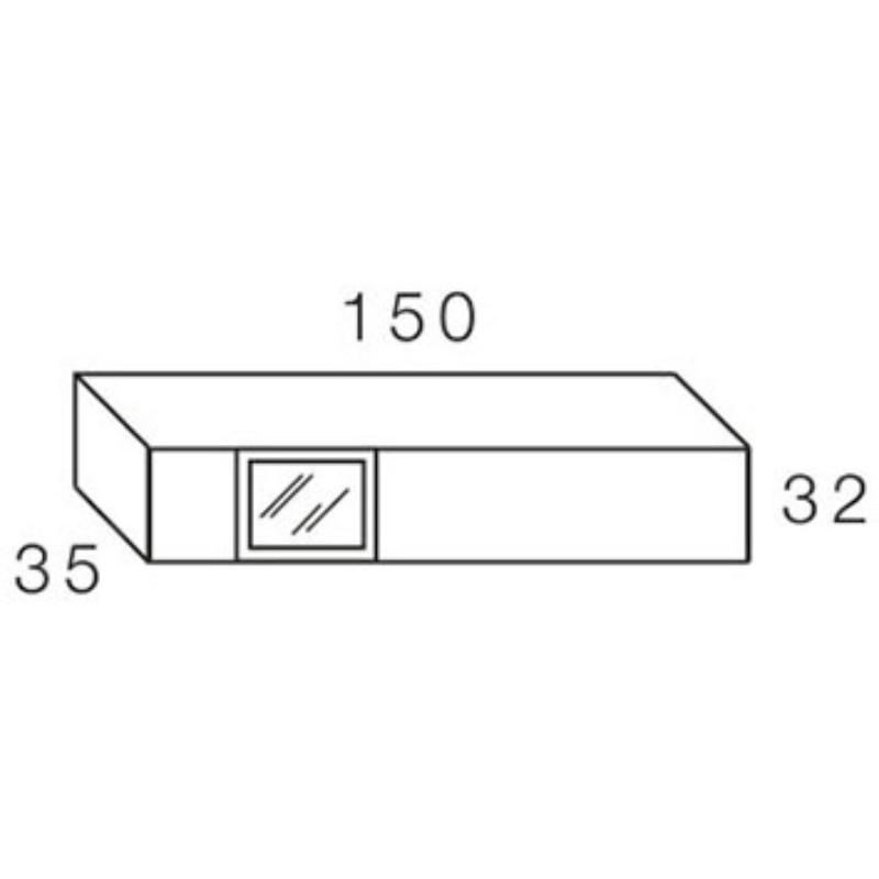 Alto para colgar puerta cristal 150x32 DANIELA