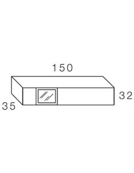 Alto para colgar puerta cristal 150x32 DANIELA