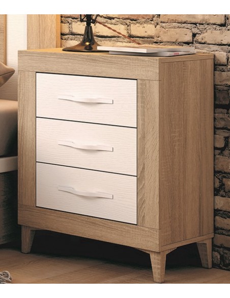 Mesita de noche tres cajones VIENA