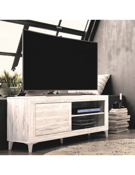 Mueble TV una puerta y dos huecos 130 cm ROMA
