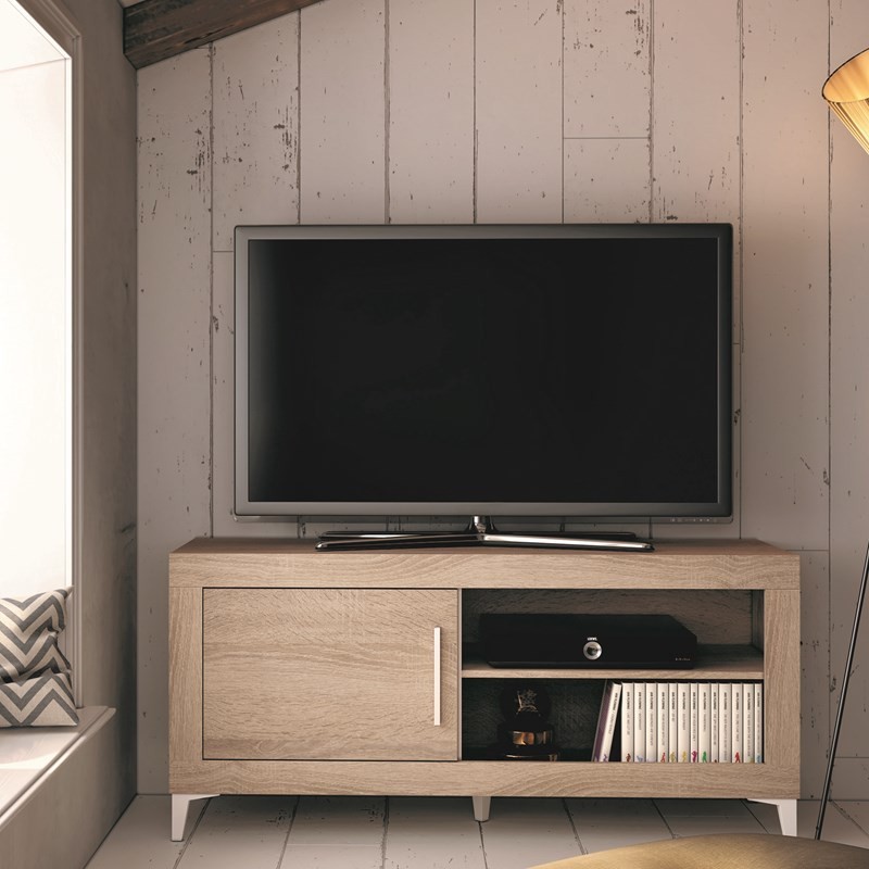 Mueble TV una puerta y dos huecos 130 cm ROMA