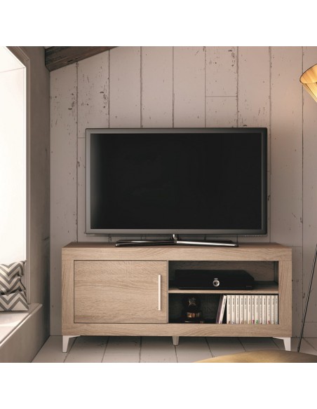 Mueble TV una puerta y dos huecos 130 cm ROMA