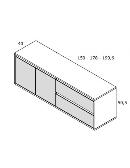 Mueble TV dos puertas y dos cajones 178 cm CHIARA