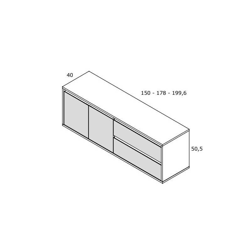 Mueble TV dos puertas y dos cajones 178 cm CHIARA