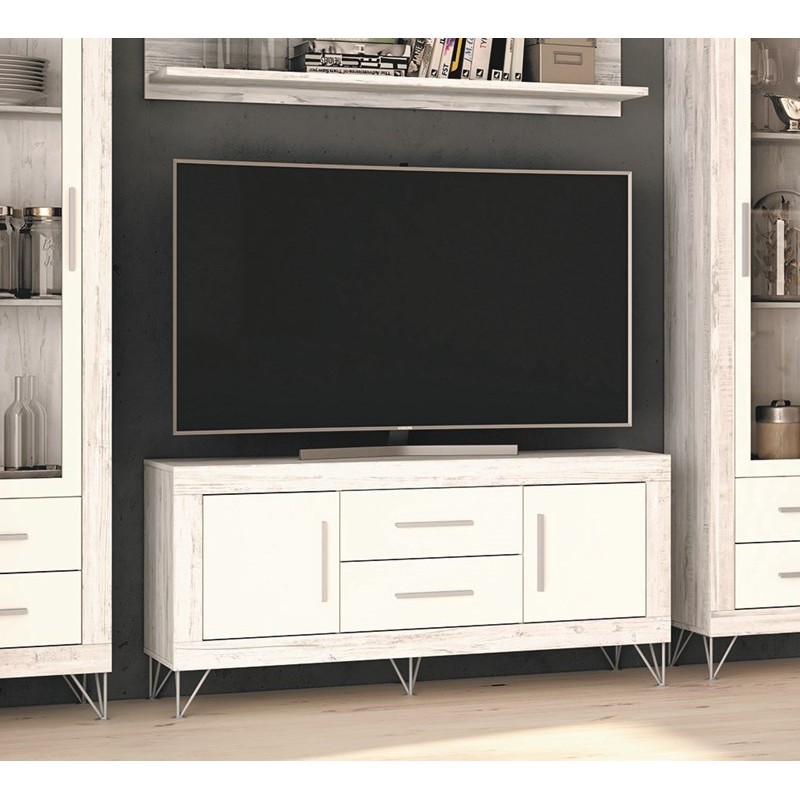 Mueble TV dos cajones y dos puertas 130 cm ROMA