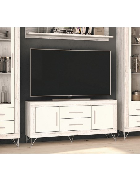 Mueble TV dos cajones y dos puertas 130 cm ROMA