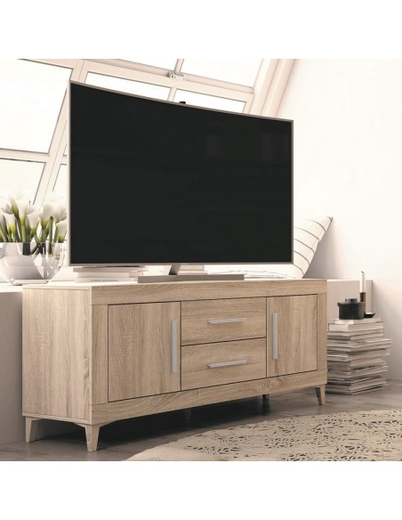 Mueble TV dos cajones y dos puertas 130 cm ROMA