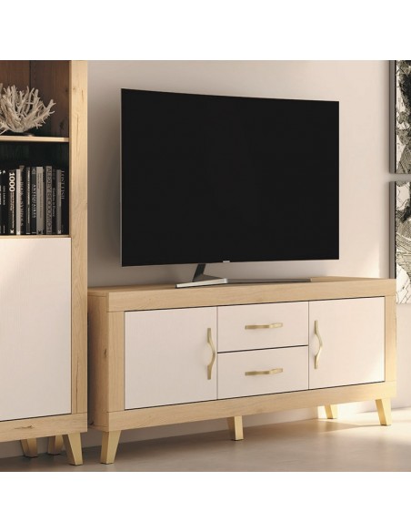 Mueble TV dos cajones y dos puertas 130 cm ROMA
