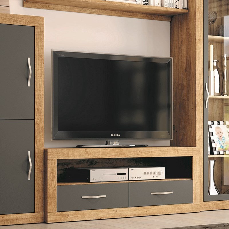 Mueble TV dos cajones y hueco 130 cm ROMA