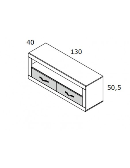 Mueble TV dos cajones y hueco 130 cm ROMA