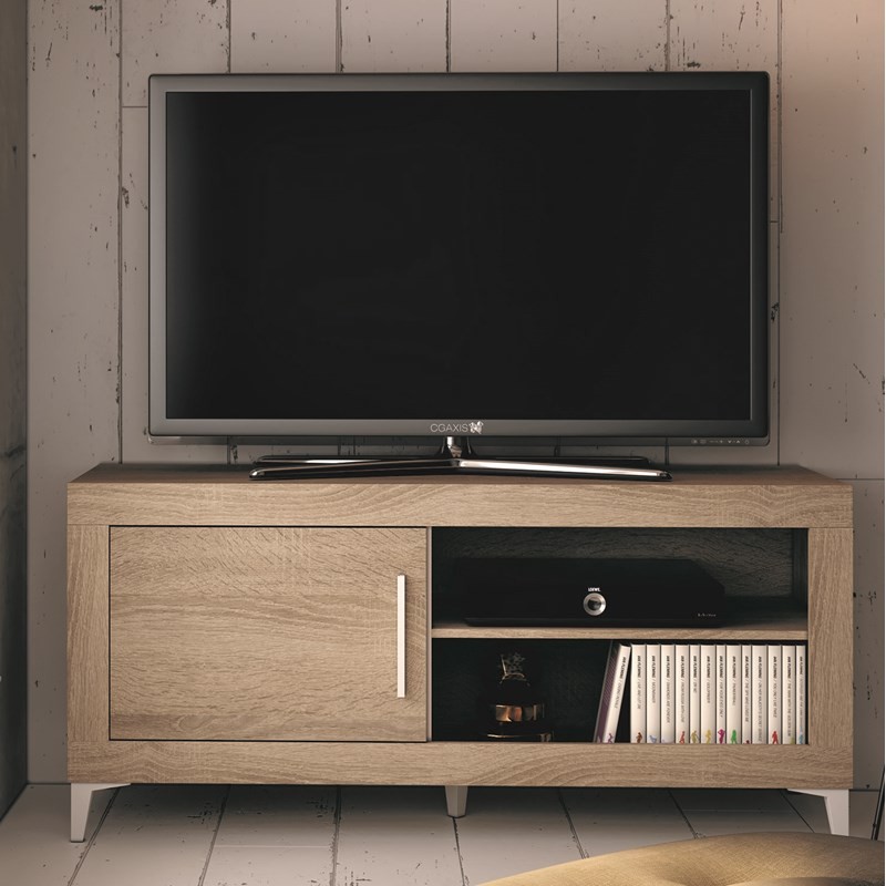 Mueble TV una puerta y dos huecos 130 cm ROMA