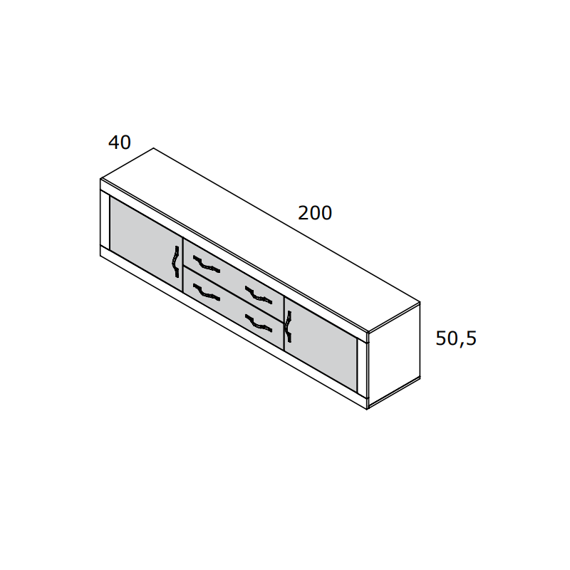 Mueble de televisión dos cajones y dos puertas...