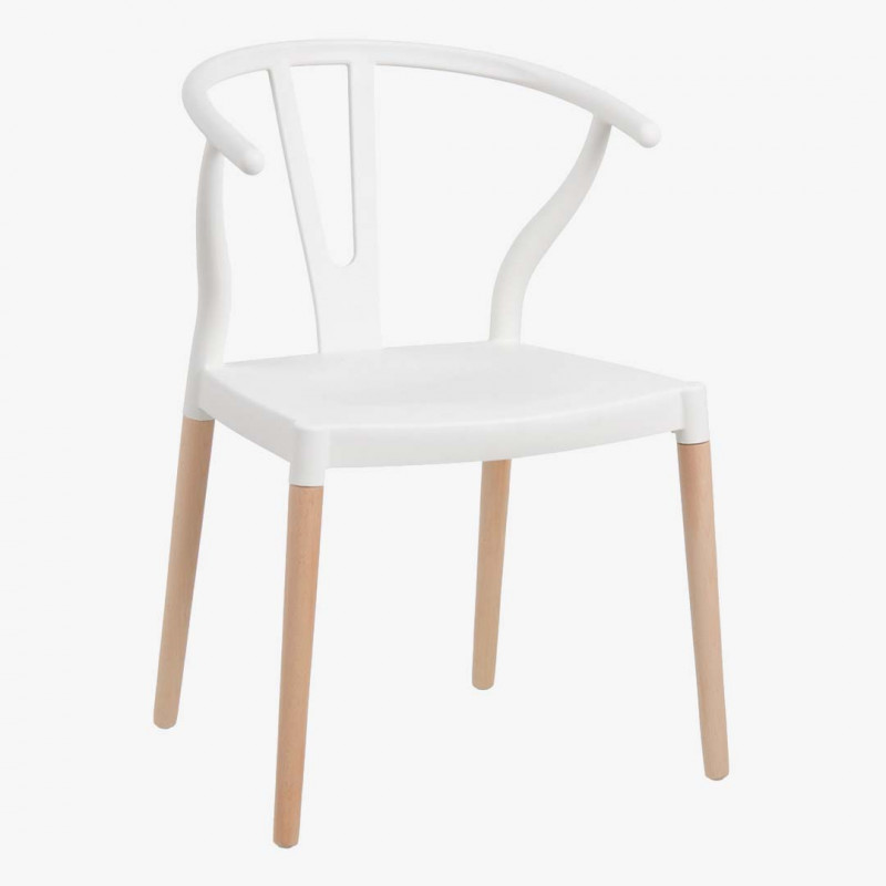MANGAROCA Pack de 2 sillas de polipropileno y madera de haya