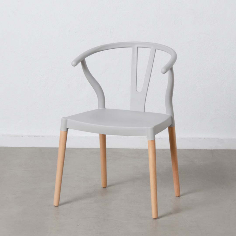 MANGAROCA Pack de 2 sillas de polipropileno y madera de haya