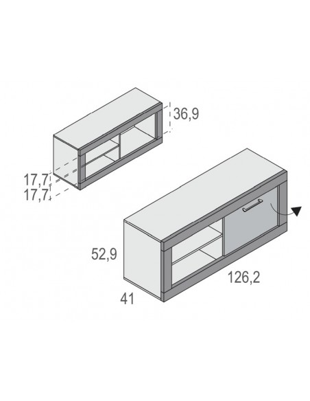 Mueble de televisión una puerta MILANO