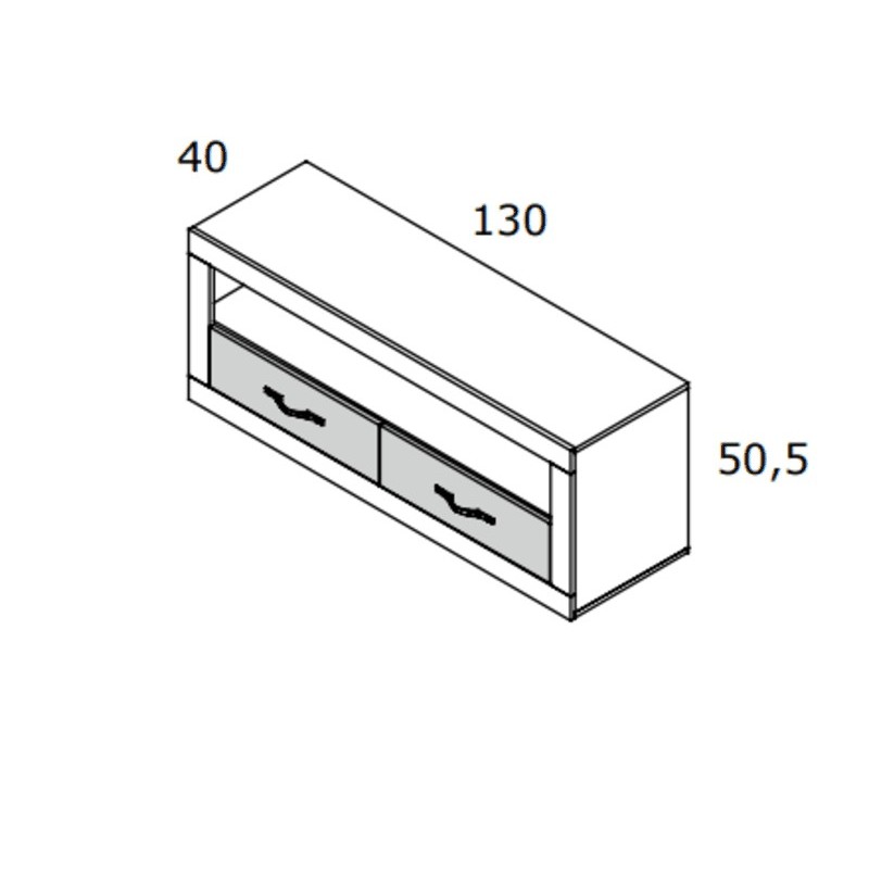 Mueble TV dos cajones y hueco 130 cm ROMA
