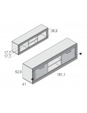 Mueble de tv dos puertas y dos huecos181 cm MILANO