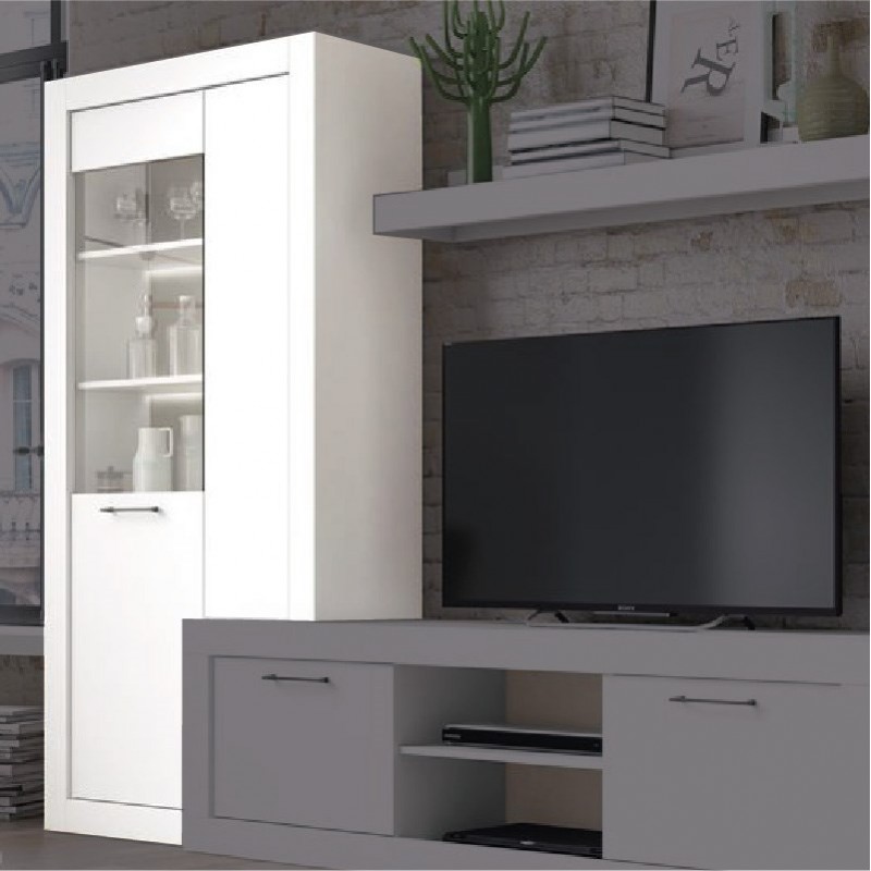 Modulo con vitrina y puerta de cristal MILANO