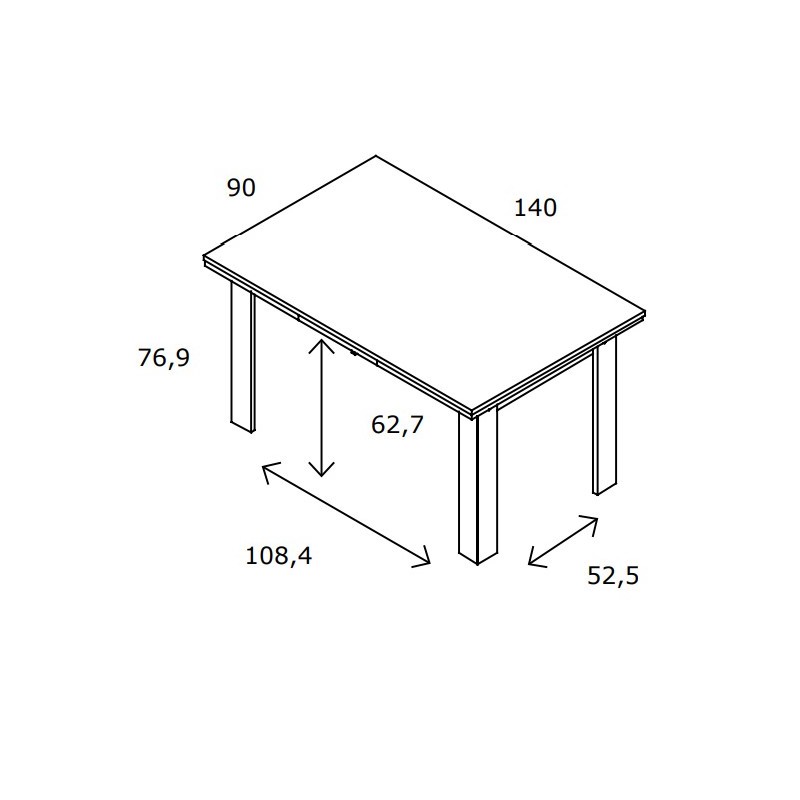 Mesa rectangular extensible CHIARA