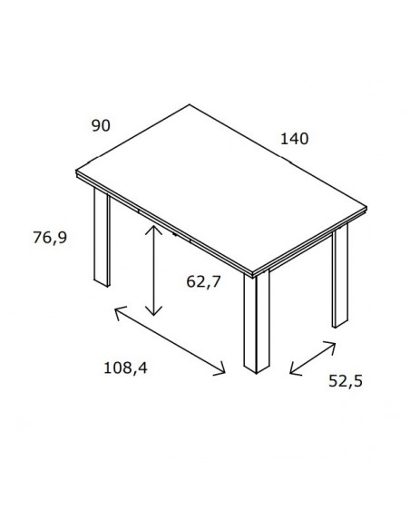 Mesa rectangular extensible CHIARA