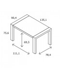 Mesa rectangular pata deslizante CHIARA