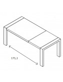Mesa rectangular pata deslizante CHIARA