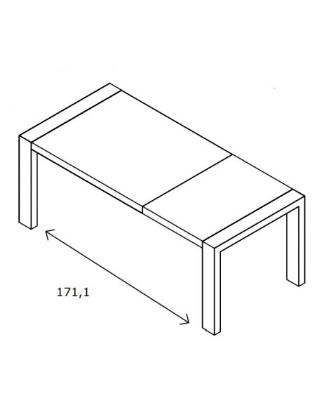 Mesa rectangular pata deslizante CHIARA