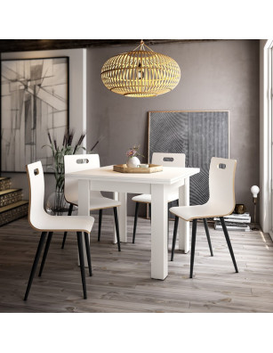  Mesa de comedor de madera moderna escandinava, mesa cuadrada de  comedor, mesa cuadrada para el hogar, cocina, sala de estar, mesa de  comedor, mesa de madera simple decorativa para 4 personas 