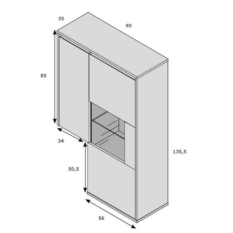 Módulo terminal derecha dos puertas con...