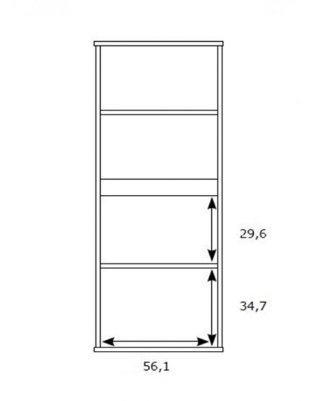 Vitrina dos puertas y dos huecos CHIARA
