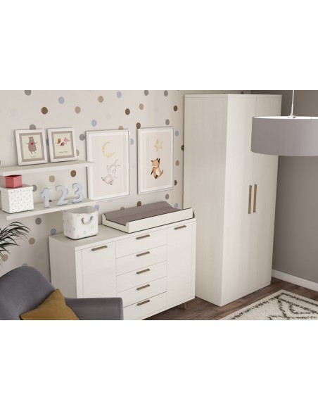 Cómoda 2 puertas y 5 cajones GINA