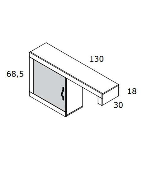 Modulo adicional izquierdo para mueble de tv ROMA