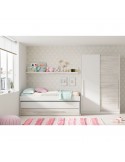 Cama nido doble con cajón y estante CLEAN