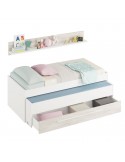 Cama nido doble con cajón y estante CLEAN