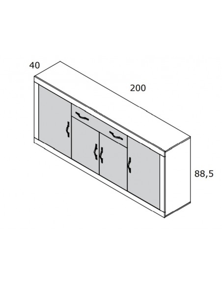 Aparador cuatro puertas y cajón ROMA