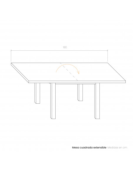 Mesa de comedor cuadrada PIERO