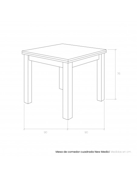 Mesa de comedor cuadrada PIERO