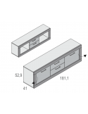 Mueble de tv dos puertas y dos cajones 181 cm MILANO