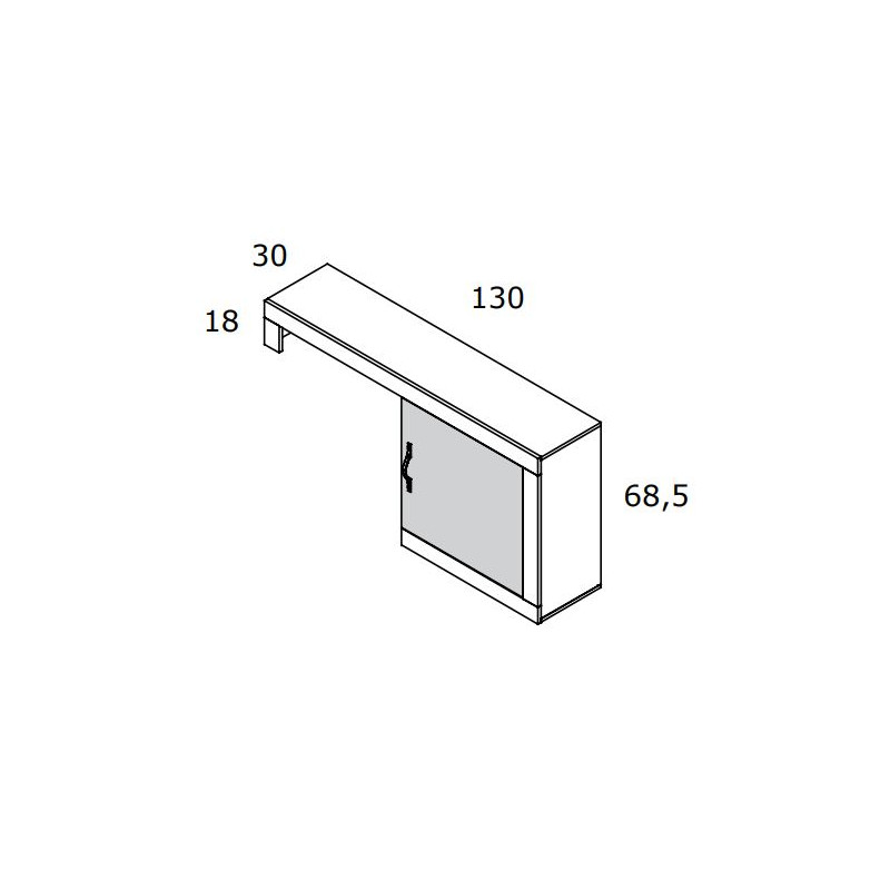 Modulo adicional derecho para mueble de tv ROMA
