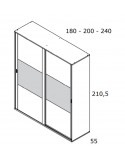 Armario dos puertas correderas altura 210 VIENA