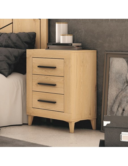Mesita de noche tres cajones VIENA