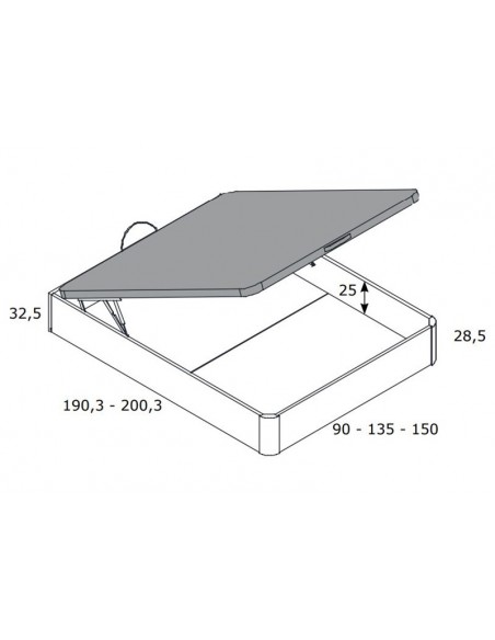 Canapé con base tapizada de 150 VIENA